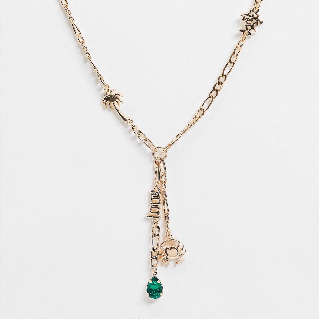 Tropical Charms Necklace In Gold Tone 15$